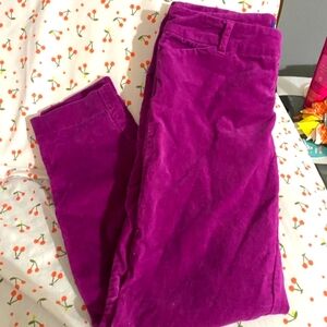 Old Navy Purple Velvet Mid-rise Pixie Pants